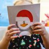 Nadolig-Penguin-Llwyd-Christmas-Grey-Penguin-Caridau-Cymraeg-Welsh-Cards