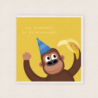 Monkey Cardiau Penblwydd Cymraeg Welsh Birthday Cards