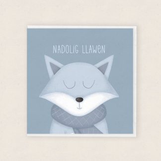 Arctic Fox Cardiau Nadolig Cymraeg Welsh Christmas Cards