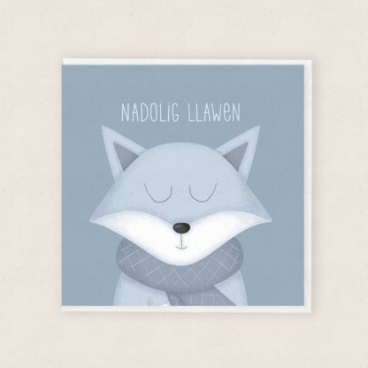 Arctic Fox Cardiau Nadolig Cymraeg Welsh Christmas Cards