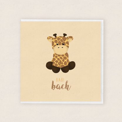 Giraffe Cardiau Babi Newydd Cymraeg Welsh Baby Cards