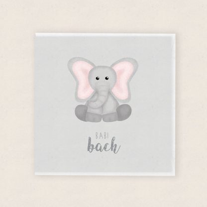 Elephant Cardiau Babi Newydd Cymraeg Welsh Baby Cards