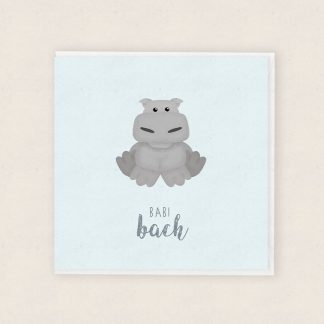 Hippo Cardiau Babi Newydd Cymraeg Welsh Baby Cards