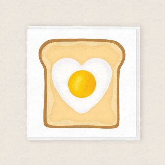 Heart Shaped Egg on Toast Card - Cardiau Cymraeg