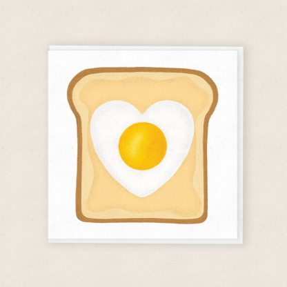 Heart Shaped Egg on Toast Card - Cardiau Cymraeg