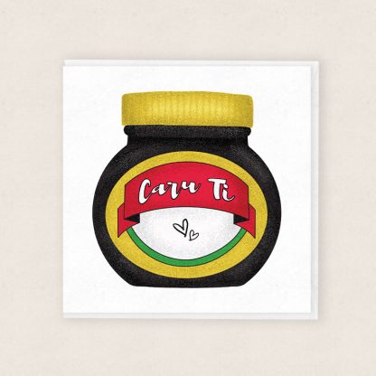 Carden Cariad Marmite Cymraeg - Welsh Love Card