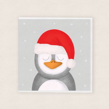 Carden Cymraeg Penguin Nadolig - Welsh Penguin Christmas Card
