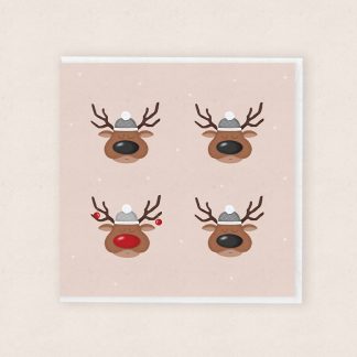 Carden Ceirw Nadolig Cymraeg - Welsh Reindeer Christmas Card