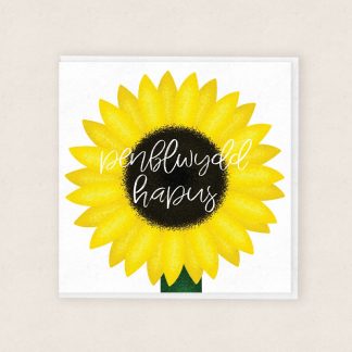 Penblwydd Hapus Blodyn Haul Birthday Sunflower Cardiau Cymraeg Welsh Cards