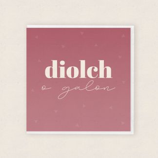 Diolch o Galon Thank You So Much Cardiau Cymraeg Welsh Cards