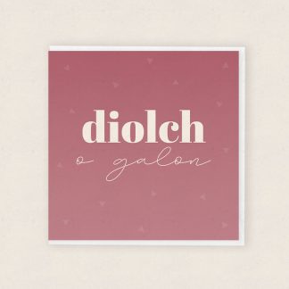 Diolch o Galon Thank You So Much Cardiau Cymraeg Welsh Cards
