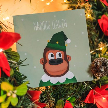Mwnci-Nadolig-LLawen-Cardiau-Cymraeg-Welsh-Christmas-Cards
