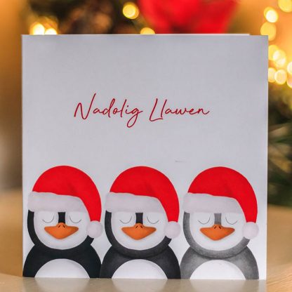 Tri-Pengwin-Nadolig-Llawen-Cardiau-Cymraeg-Welsh-Christmas-Cards