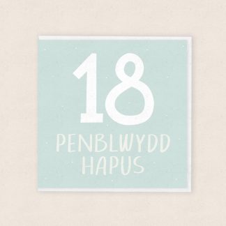 Penblwydd Hapus 18 Oed Happy 18th Birthday Cardiau Cymraeg