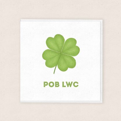 Pob Lwc Cardiau Cymraeg Good Luck Welsh Cards Four Leaf Clover